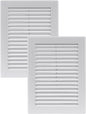 Vent Systems 4.5" x 6" Inch (Opening Dimensions) - Pack of 2 - Plastic White Soffit Vent Cover - Flat Rectangular Air Vent Grille - Air Vent Deflector - HVAC 6" x 8" Inch (Overall Dimensions)