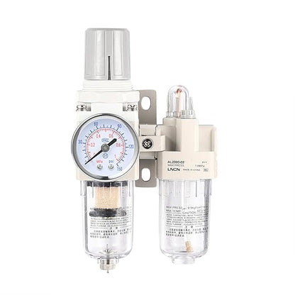 1/4 Inch NPT Compressed Air Filter Air Pressure Regulator Water-Oil Separator Trap Filter with Lubricator Cup