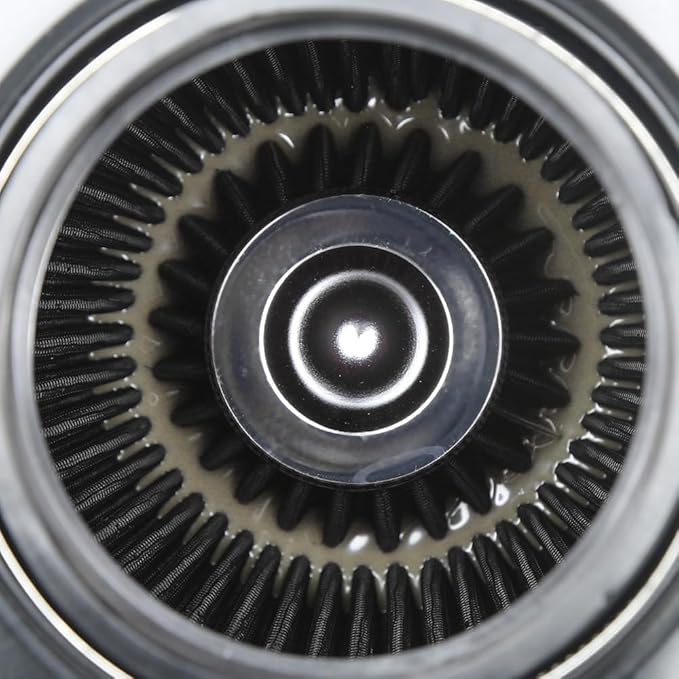 Universal 3/3.5/4" (75/89/100mm) High-Flow Air Filter, Reusable Cone Cold Air Intake, High Performance, Clamp-On Car High Flow Air Kit, Flange Diameter: 3/3.5/4 Inch, Height: 10 Inch, BLACK