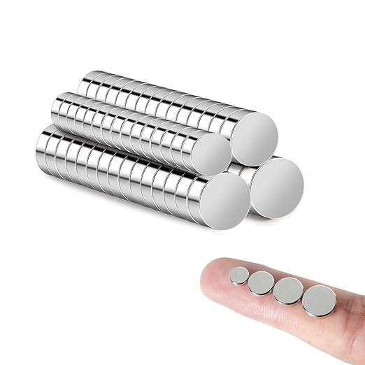 rhinocats 60Pcs Small Magnets, Mini Variety Magnets for 3D Printing,4 Different Sizes, Multi-Use for Miniatures, DIY, Office, Hobbies, Crafts and Science