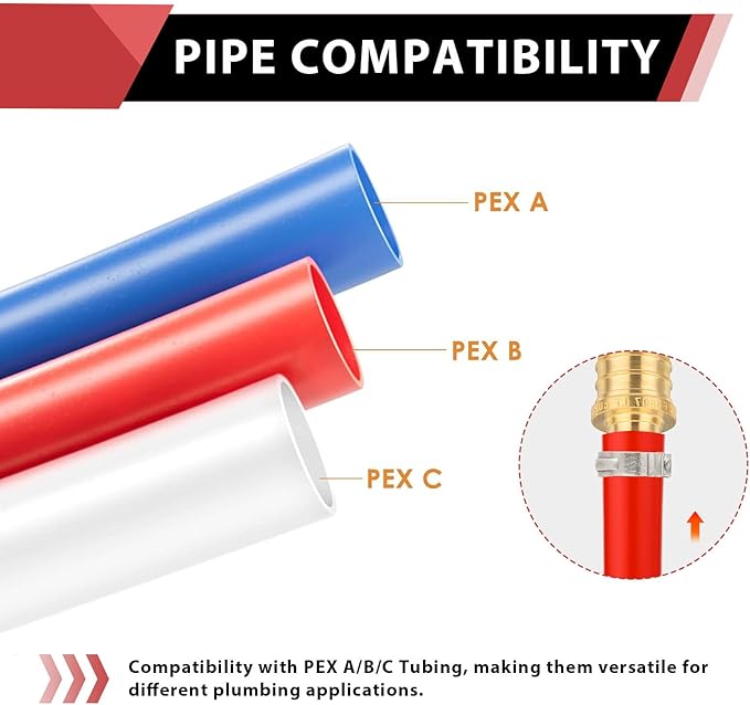 (Pack of 2) EFIELD Barb Crimp Pex 3/4 Inch x 3/4 Inch NPT Male Adapter Brass Fitting, ASTM F1807,(PEX1807021-2PCS)