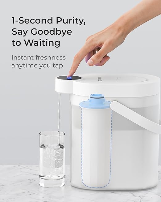 Waterdrop WD-EWFLL Alkaline Replacement Filters for Waterdrop Rechargeable Electric Dispenser WD-ED11L, Healthy Mineralized Alkaline Water, Does not Lower TDS, 3 Packs