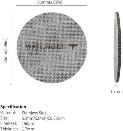 watchget 53 Espresso Puck Screen - Lower Shower Screen - 1.7mm Thickness Metal Reusable Coffee Filter for 54mm Protafilter Basket 316 Stainless Steel 150μm