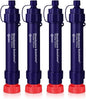 Membrane Solutions Water Filter Straw S2, NSF/ANSI 42&372&401 Certified, 4-Stage 0.1 μm Portable Water Purifier with Replaceable Filter, 5,000L Capacity for Camping, Hiking, Survival and Emergency- 4P