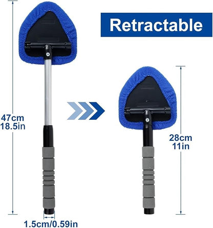 Compatible for Window Scraping Mist Eliminator Microfiber Car Cleaner Telescopic Windshield Cleaning Tools Auto Accessories(Gray)