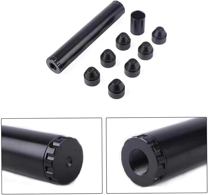 Aluminum Fuel Filter Cleaning Kit in Black | 1/2" x 28 Thread with Multiple End Caps | Industrial-Grade Automotive Maintenance Tool for Fuel System