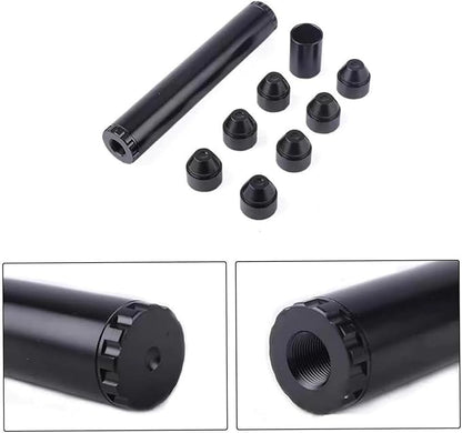 Aluminum Fuel Filter Cleaning Kit in Black | 1/2" x 28 Thread with Multiple End Caps | Industrial-Grade Automotive Maintenance Tool for Fuel System