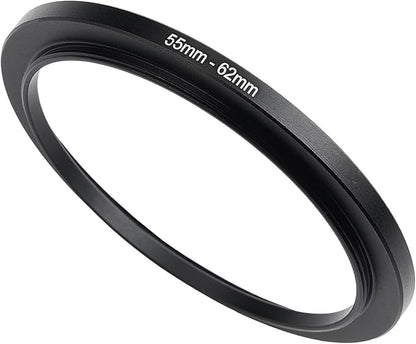 55mm to 62mm Step-Up Ring Filter Adapter,for All Brands UV ND CPL, Metal Ring Step-Up Rings Adapter Filter (55mm-62mm)