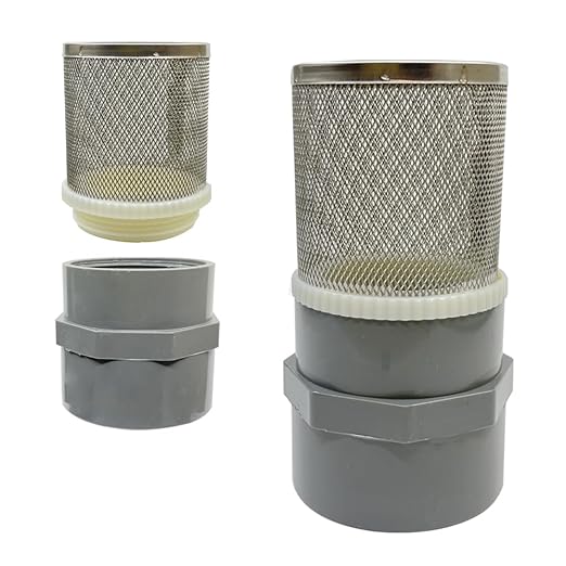 DN20 inch Stainless Steel Filter Cover Connected to 3/4" DN20 Grey PVC Water Pipe, Suction Strainers Used to Remove Debris and Reduce Solid Entry(1pcs)