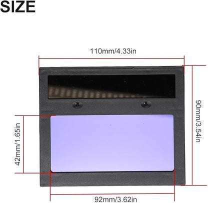 Auto Darkening Welding Lens with Solar Power and Sensor, DIN9-DIN13 LCD Screen Filter for Protective Gear Cover, Fast Response and IR Blocking