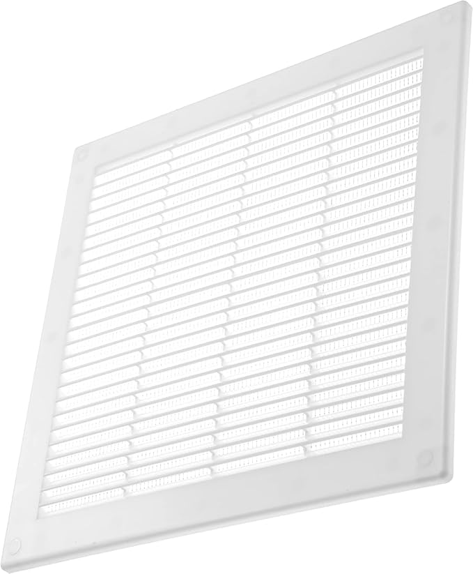 Vent Systems 12'' x 12'' Inch White Soffit Vent Cover - Pack of 100 - Flat Square Air Vent Louver - Grille Cover - Built-in Insect Screen - HVAC Vents for Bathroom, Home Office, Kitchen 12x12 Inch
