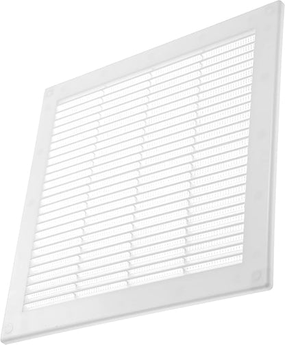 Vent Systems 12'' x 12'' Inch White Soffit Vent Cover - Pack of 100 - Flat Square Air Vent Louver - Grille Cover - Built-in Insect Screen - HVAC Vents for Bathroom, Home Office, Kitchen 12x12 Inch