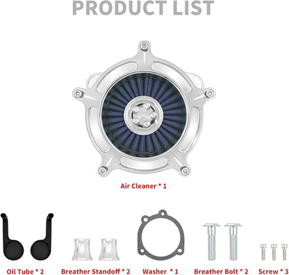 HDBUBALUS Motorcycle Air Filter Air Cleaner Intake System Cleaner Fit For Harley Sportster XL 2004-Up Blue