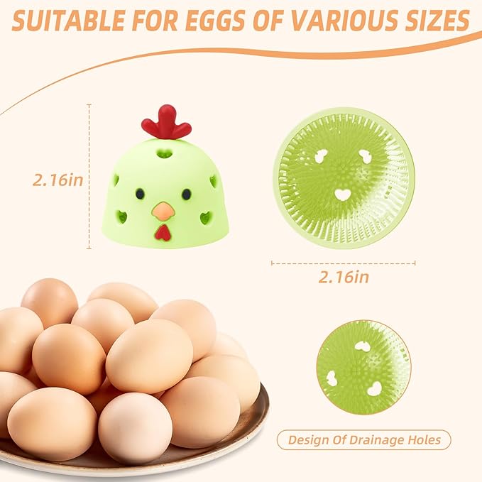 Silicone Egg Brush Cleaner, Egg Washer for Fresh Eggs, Egg Cleaner for Fresh Eggs, Egg Scrubber for Fresh Eggs, Reusable Cleaning Tools for Egg Washer (Green)
