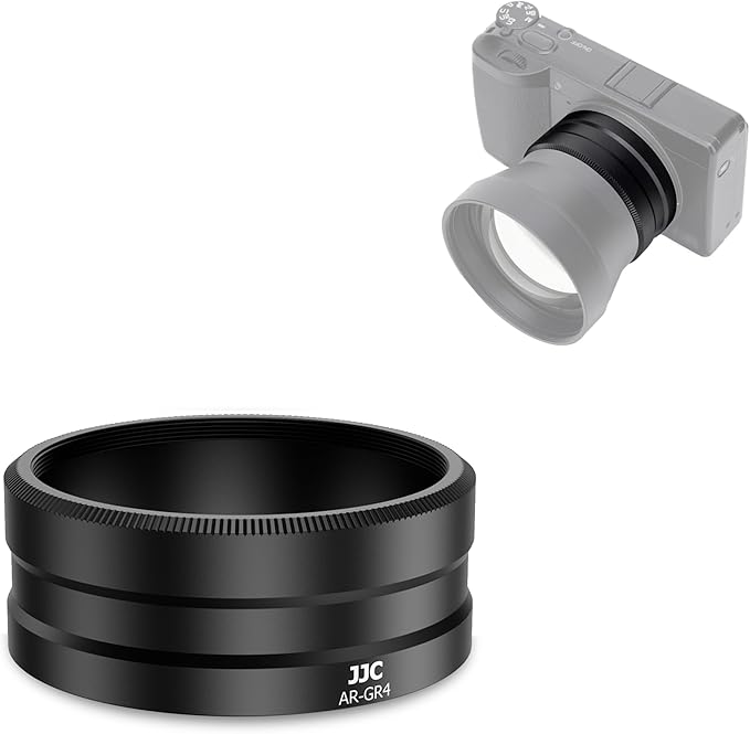 JJC Lens Filter Adapter for Ricoh GR IV GRIV GR4 HDF Monochrome Digital Camera with GW-4 Wide Conversion Lens or 49mm Thread Filter, Replaces Ricoh GA-3 for GR 4 Accessories