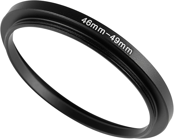 46-49mm Metal Step-Up Ring Adapter Compatible with Mirrorless Cameras DSLR Lens, UV CPL ND Filter Thread Converter, Black