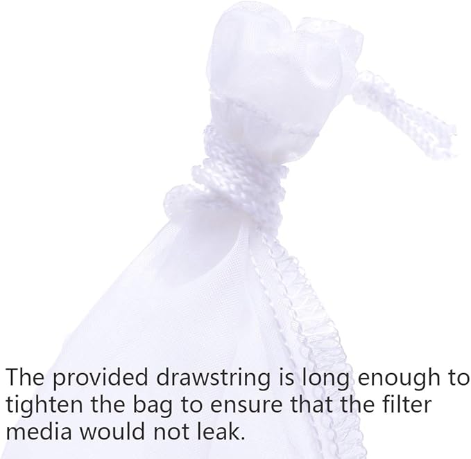ALEGI 180 Micron Aquarium Filter Media Fine Mesh Bag, 8" by 4" Small Resin Filters Media Bags for Fish Tank (8"*4"(4Pcs))