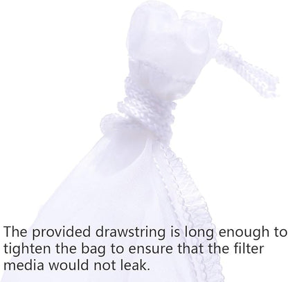 ALEGI 180 Micron Aquarium Filter Media Fine Mesh Bag, 8" by 4" Small Extra Fine Media Bags