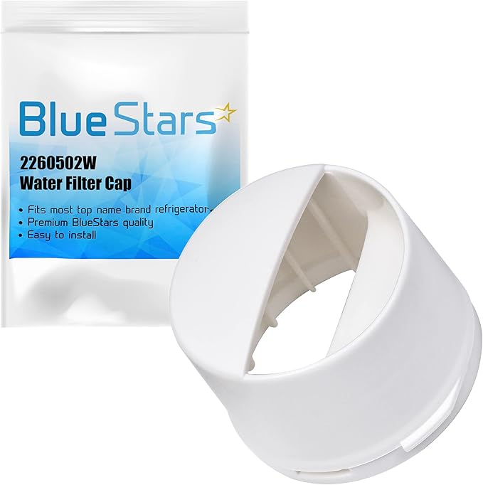 BlueStars WP2260518W 2260502W Refrigerator Water Filter Cap Replacement - Compatible with Whirlpool & Kenmore Refrigerators - Replaces 2260518W WP2260518WVP PS11739972