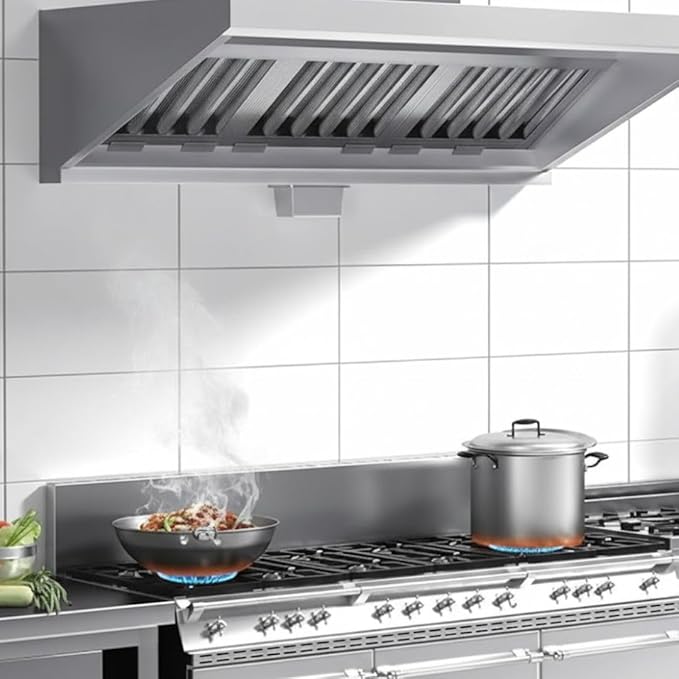 Soro Essentials- 16" W x 20" H Stainless Steel Commercial Kitchen Hood Filter with Handles- Hood Filters Range Hood Filter Range Hood Baffle Grease Filter for Restaurant Kitchen Exhaust Hoods