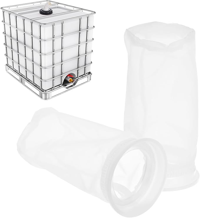 PATIKIL 4" IBC Lid Filter 2 Pack 210mm Long Washable Nylon Fine Mesh Filter IBC Tank Container Accessories for Rainwater Tank Rain Tank Ton Barrel Cover