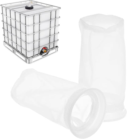PATIKIL 4" IBC Lid Filter 2 Pack 210mm Long Washable Nylon Fine Mesh Filter IBC Tank Container Accessories for Rainwater Tank Rain Tank Ton Barrel Cover