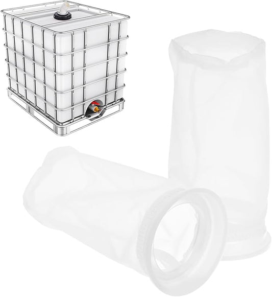 PATIKIL 4" IBC Lid Filter 2 Pack 210mm Long Washable Nylon Fine Mesh Filter IBC Tank Container Accessories for Rainwater Tank Rain Tank Ton Barrel Cover