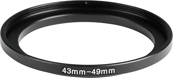 43-49mm Metal Step-Up Ring Adapter Compatible with Mirrorless Cameras DSLR Lens, UV CPL ND Filter Thread Converter, Black