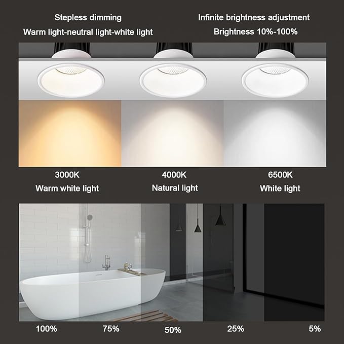 Round LED Bathroom Mirror with Light,Round Bathroom Mirror with LED Lights and Demister，Large Circle Mirror Backlit + Front Light，3 Colors Dimmable/Demister Pad(A,H60*W60cm/H23.6*W23.6IN)