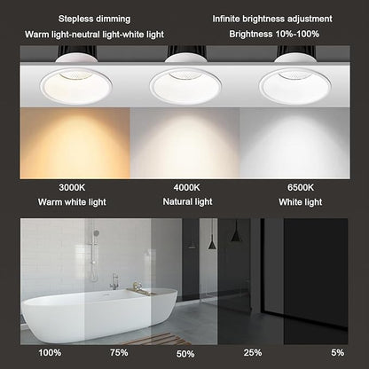Round LED Bathroom Mirror with Light,Round Bathroom Mirror with LED Lights and Demister，Large Circle Mirror Backlit + Front Light，3 Colors Dimmable/Demister Pad(A,H60*W60cm/H23.6*W23.6IN)
