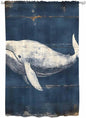 Sheer Curtains 72 Inches Long, Ocean Vintage Whale Semi Sheer Curtains Light Filtering Window Treatment, Summer Retro Wood Grain Privacy Voile Drapes for Living Room Bedroom 52x72 Inch