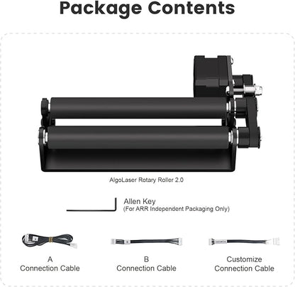 Algolaser Rotary Roller for Pixi Laser Engraver – Y-Axis Rotary Module for Cylindrical Object Engraving – Compatible with LightBurn, LaserGRBL – No Laser Function