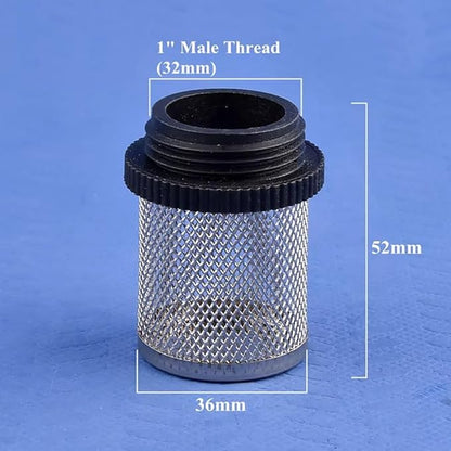 Durable 304 Stainless Steel Water Filter Screen - 1/2" to 2" External Thread for Aquariums, Ponds, Hydroponics(20Pcsx1In)