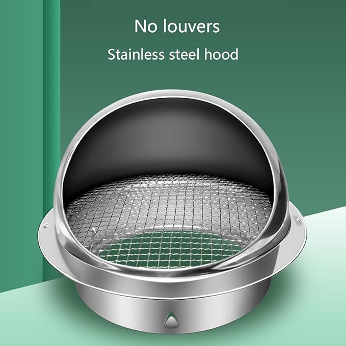 304 Stainless Steel Range Hood Exhaust Pipe, Weatherproof Cap, Exterior Wall air Outlet, Thickened Vent (Size : 200mm/7.87in)