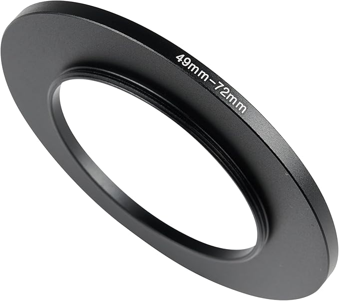 49-72mm Metal Step-Up Ring Adapter Compatible with Mirrorless Cameras DSLR Lens, UV CPL ND Filter Thread Converter, Black