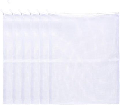 JIHAQUA Aquarium Filter Bags Large - Reusable Fish Tank Filter Media Mesh Bags with Plastic Zipper (14 x 18 inch (6 Pack))