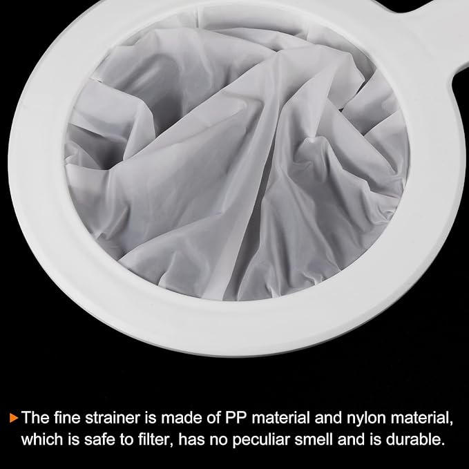 PATIKIL 9"x6" Food Filter Strainer, 350 Mesh, White, Polypropylene, Nylon