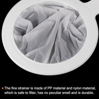 PATIKIL 9"x6" Food Filter Strainer, 350 Mesh, White, Polypropylene, Nylon