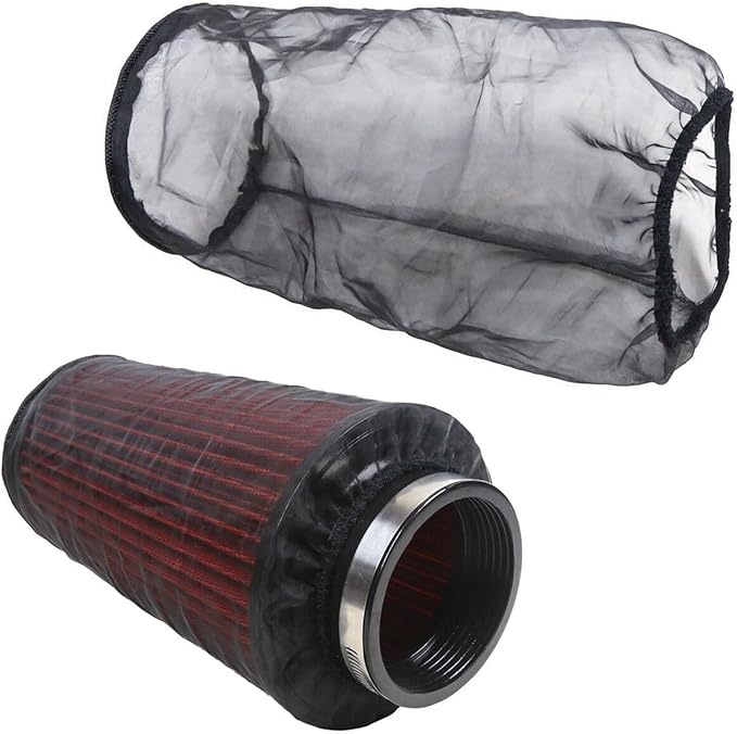 Universal 9 Inch Air Filter Cover, Air Intake Filter Sock Cover, Motorcycle Waterproof Air Filter Rain Sock Dustproof Protective Cover (Filter L), Pack of 6