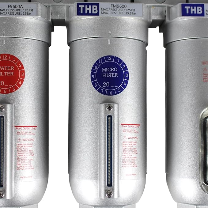1" Inline Compressed Air Filter Desiccant Dryer Moisture Separator Trap Combo