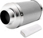 iPower 4 Inch Air Carbon Filter, with Australia Virgin Charcoal for Inline Fan, Hydroponics, Grow Tent, Prefilter Included, Reversible Flange 4" x 12", Silver
