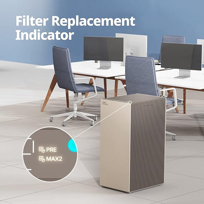 COWAY Air Purifiers for Large Room Whole Home Up to 4,253ft², 2 Sets of XL Washable Pre-Filters and HEPA Filters for Dual Purification, AQI, Turbo Mode, Timer, Wheels, 5yr Warranty, ProX(B)