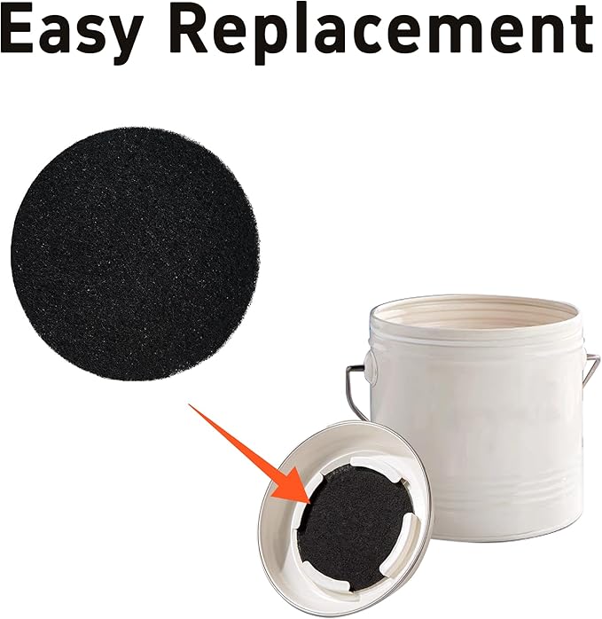 6PCS 6.7” Round Compost Bin Charcoal Filters, 0.4” Thick Activated Carbon Filters for Kitchen Countertop Compost Pail, Home Bucket Filter Replacements