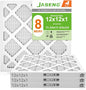 12x12x1 AC Furnace Air Filters,(4-Pack) MERV 8 Dust Defense, JASENG MPR 600 Pleated HVAC Replacement Air Filter (exact dimensions: 11 3/4"x11 3/4"x3/4")