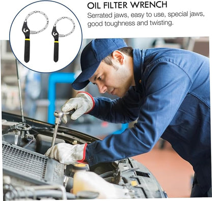 2pcs Adjustable Oil Filter Wrench Tool for Easy Removal of Oil Filters Compatible with Small to Medium Trucks and Farm Equipment