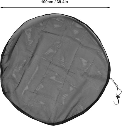 Rain Mesh Cover, Mesh Cover for Rain Barrels, Drawstring Leaf Filter Water Collection Buckets Tank Protector Outdoor Garden Net Screen to Keeps from Leaves and Debris (Dia