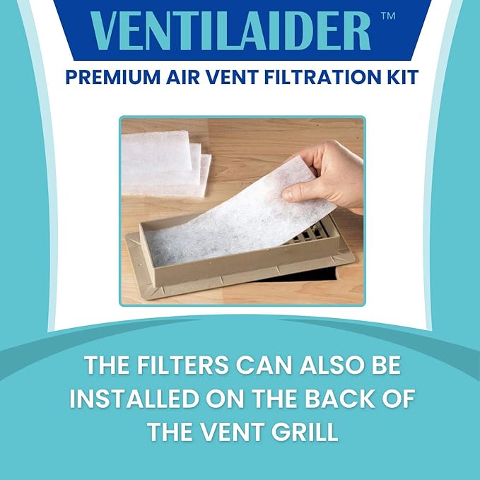Complete Air Vent Register Filter Set Cut To Fit Any Size 16" x 60" & 50" Installation Tape, Electrostatic Fabric. Purifies Air, Helps Reduce Dust From Ducts, AC Furnace System