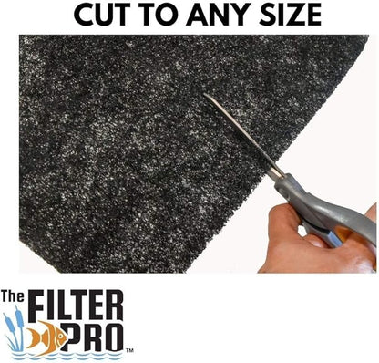 Black Coarse Filter Media, 1.25" Thick, 18" x 56" Roll, Perfect for Aquariums, Ponds or Water Gardens, Made in USA
