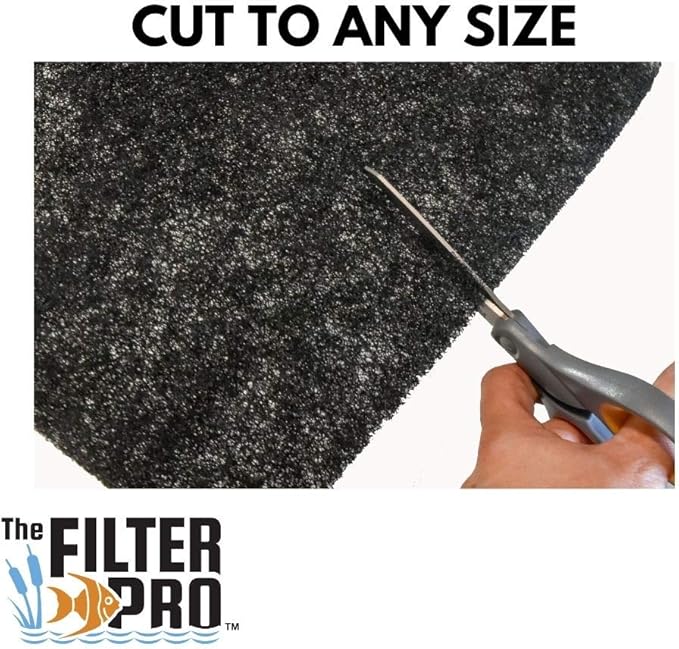 Black Coarse Filter Media, 1.25" Thick, 28" x 240" Roll, Perfect for Aquariums, Ponds or Water Gardens, Made in USA