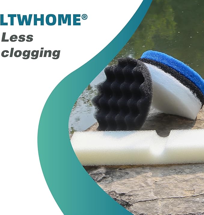LTWHOME Foam Filter Set, Fine Filters, Carbon Filters, Bio-Foam Filters and Polishing Pads Fit for Fluval FX5 (Pack of 42)